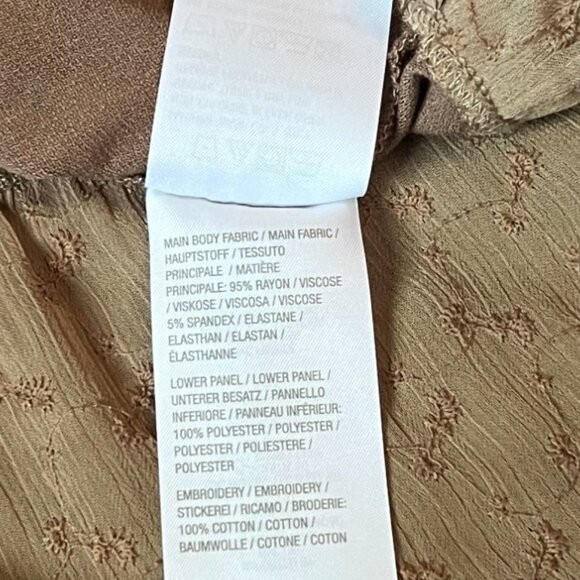 LOGO Camel-Colored Tunic w/2 Front Pockets, 3/4 Sleeves & Ruffle Bottom, Sz XXS - Picture 8 of 13